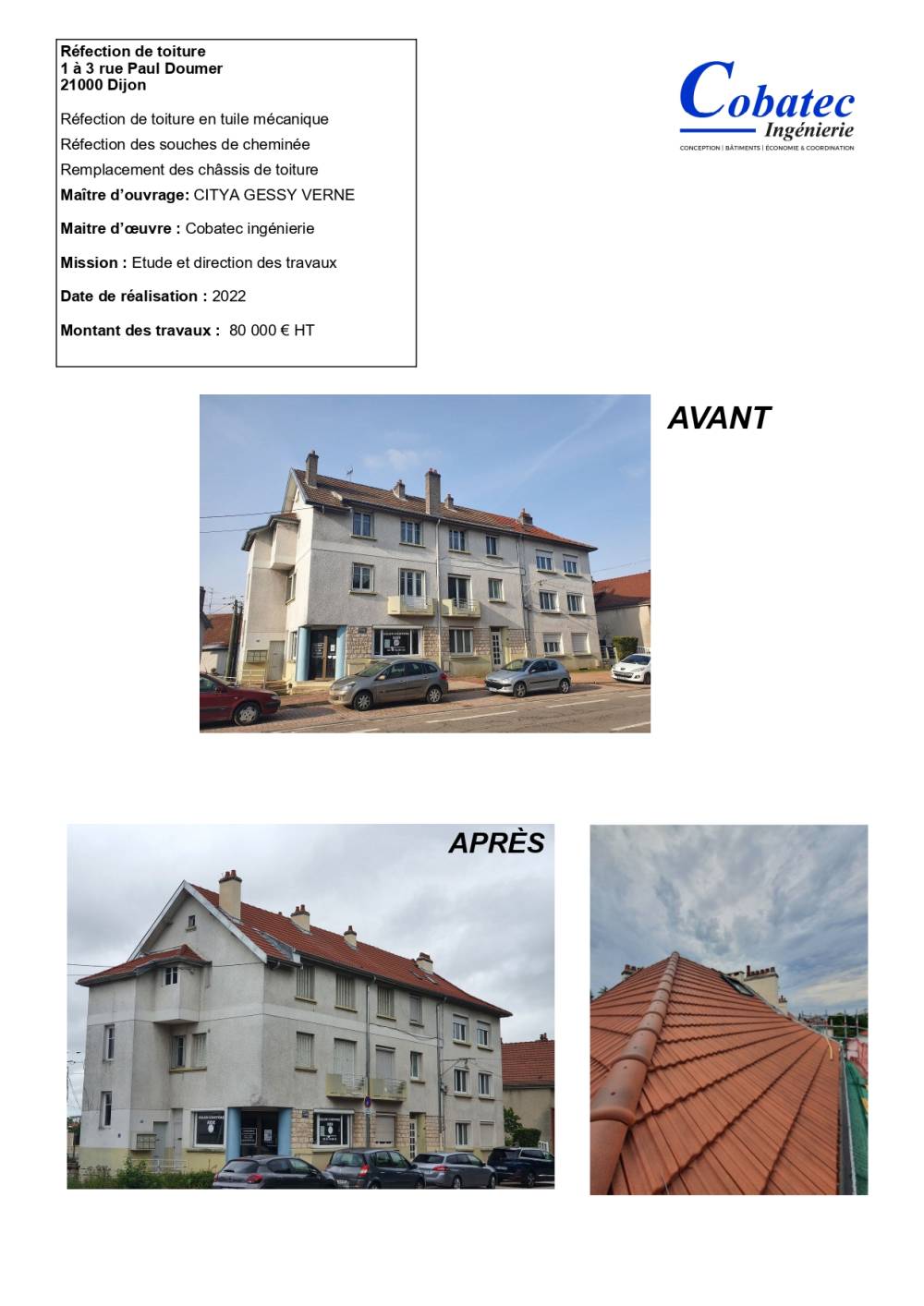 Réfection toiture