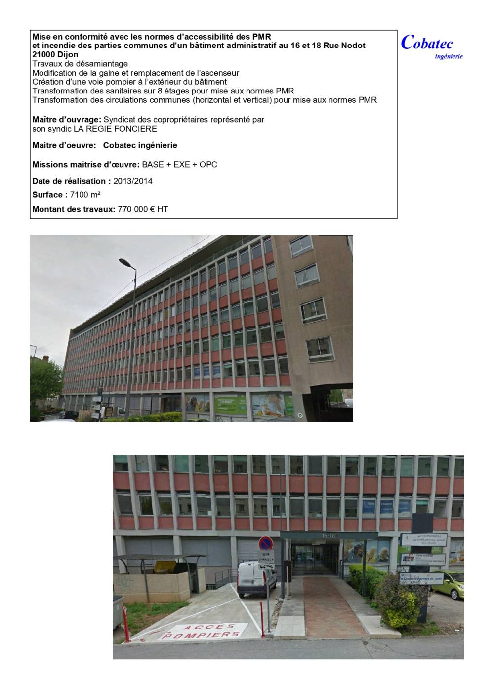 travaux mise aux normes