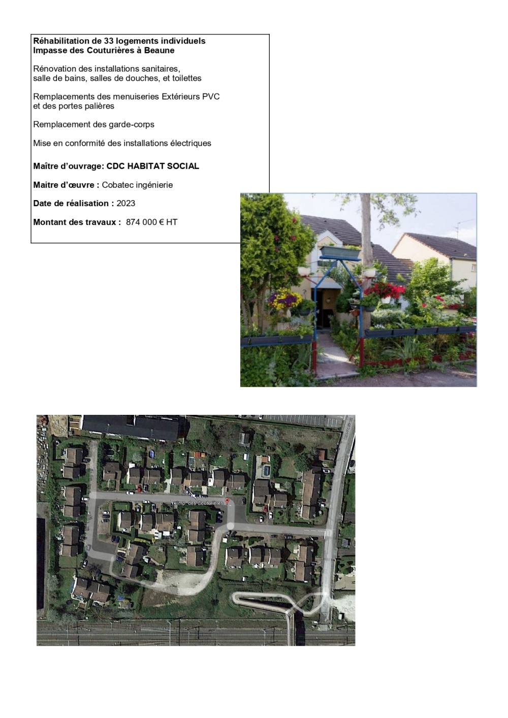 réhabilitation de 33 logements individuels