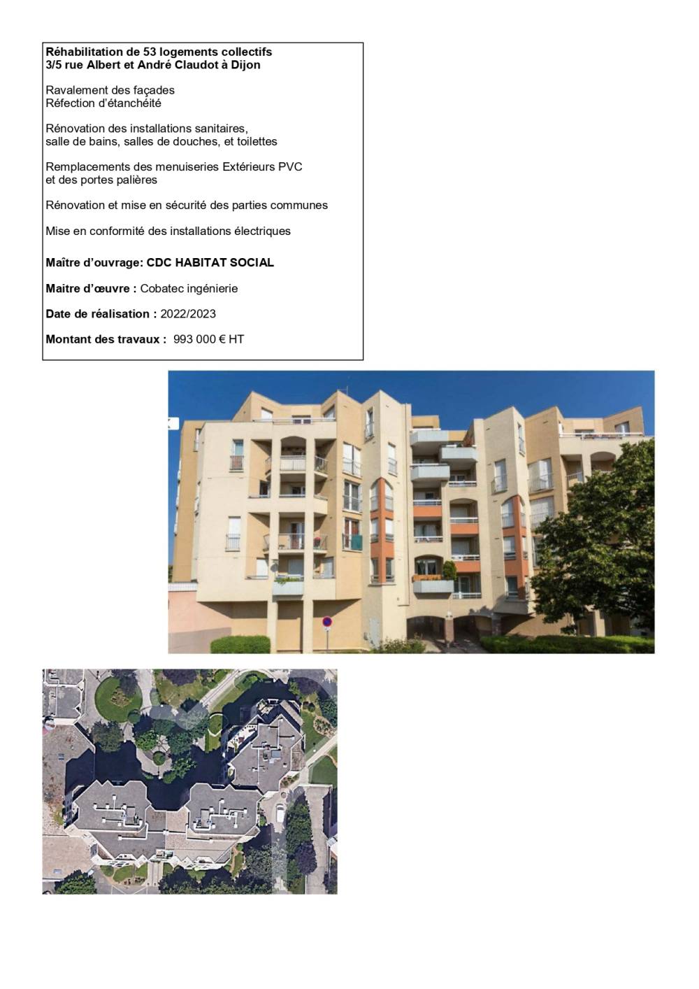 réhabilitation de 53 logements collectifs