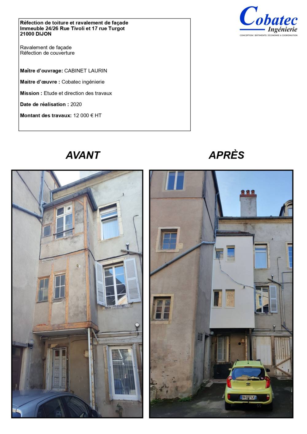 réfection de toiture et ravalement de façade