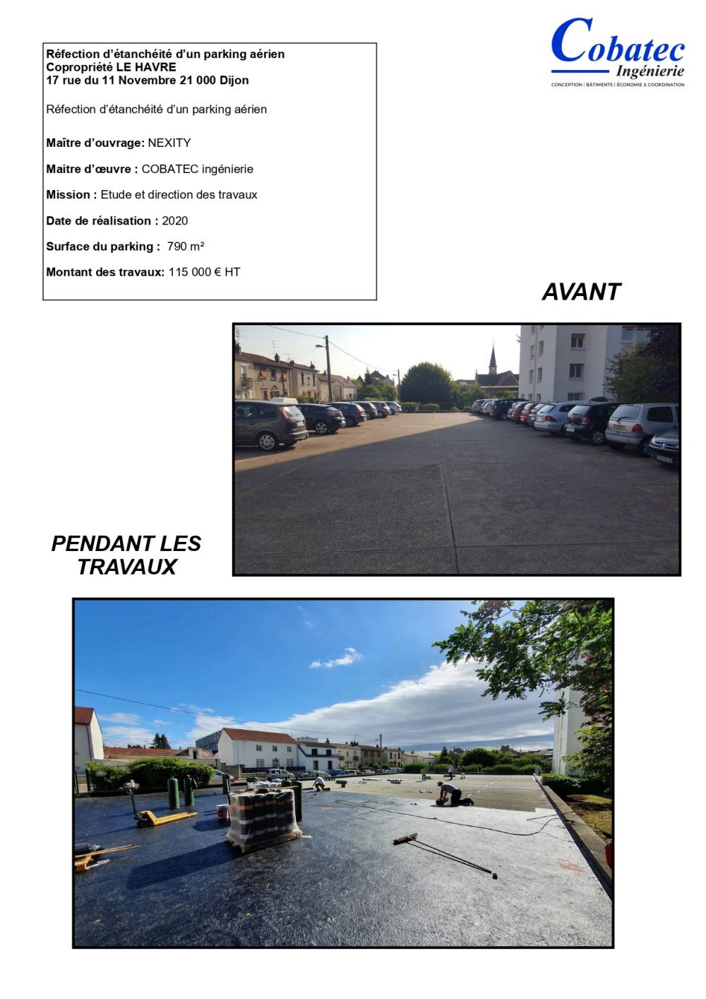 réfection d'étanchéité