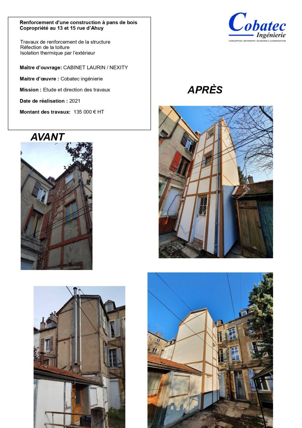 renforcement d'une construction à pans de bois